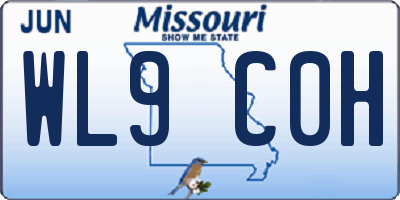 MO license plate WL9C0H