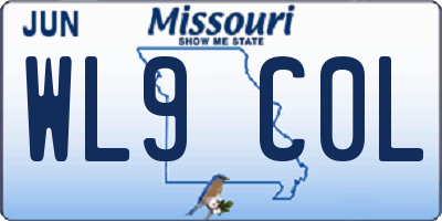 MO license plate WL9C0L