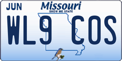 MO license plate WL9C0S