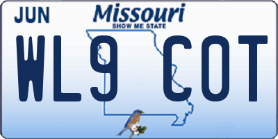 MO license plate WL9C0T