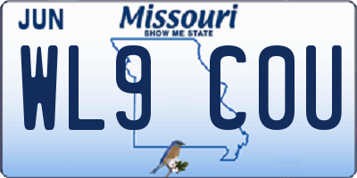 MO license plate WL9C0U