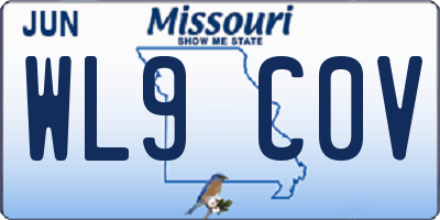 MO license plate WL9C0V