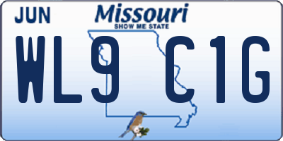 MO license plate WL9C1G