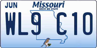 MO license plate WL9C1O