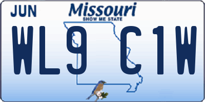 MO license plate WL9C1W