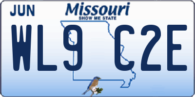 MO license plate WL9C2E