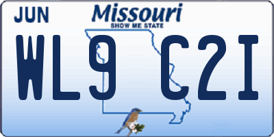 MO license plate WL9C2I