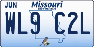 MO license plate WL9C2L