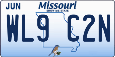 MO license plate WL9C2N