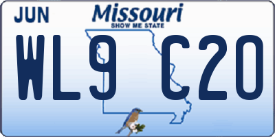 MO license plate WL9C2O