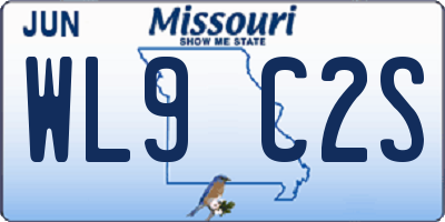 MO license plate WL9C2S