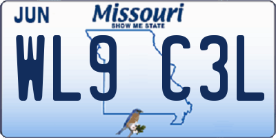 MO license plate WL9C3L