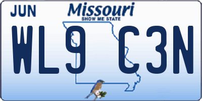 MO license plate WL9C3N