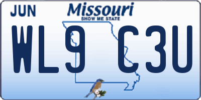 MO license plate WL9C3U