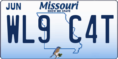 MO license plate WL9C4T