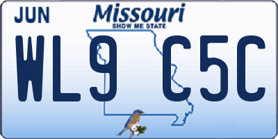 MO license plate WL9C5C