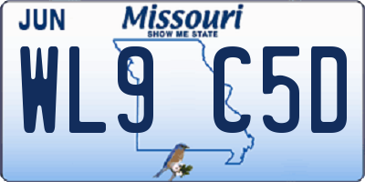 MO license plate WL9C5D