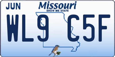 MO license plate WL9C5F