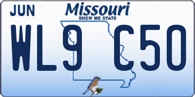 MO license plate WL9C5O