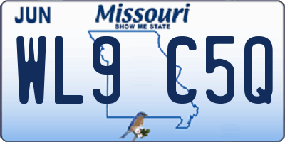 MO license plate WL9C5Q