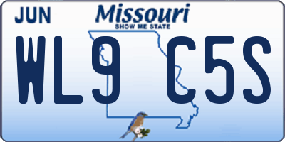 MO license plate WL9C5S