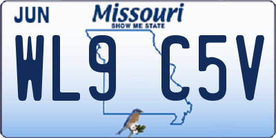 MO license plate WL9C5V