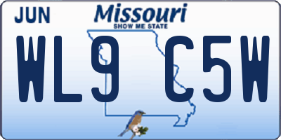 MO license plate WL9C5W