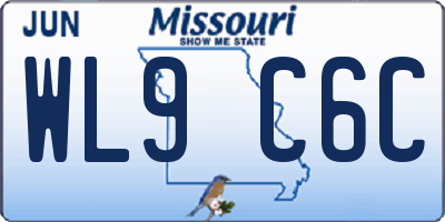 MO license plate WL9C6C