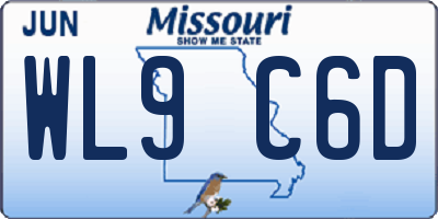MO license plate WL9C6D