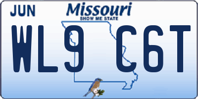 MO license plate WL9C6T