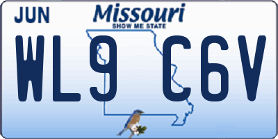 MO license plate WL9C6V