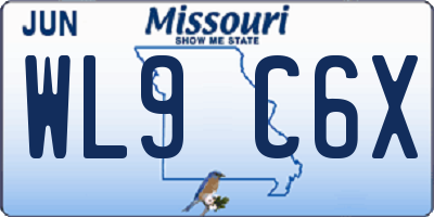 MO license plate WL9C6X