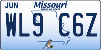 MO license plate WL9C6Z