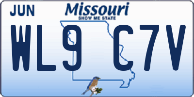 MO license plate WL9C7V