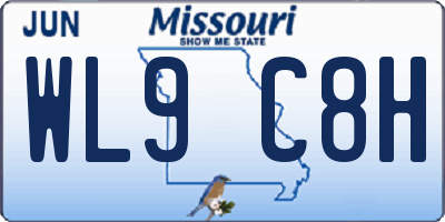 MO license plate WL9C8H