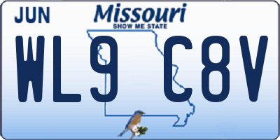 MO license plate WL9C8V