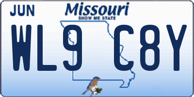 MO license plate WL9C8Y