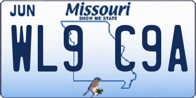 MO license plate WL9C9A