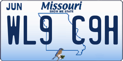 MO license plate WL9C9H