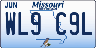 MO license plate WL9C9L