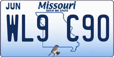 MO license plate WL9C9O