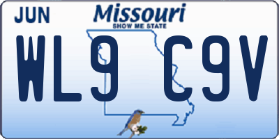 MO license plate WL9C9V