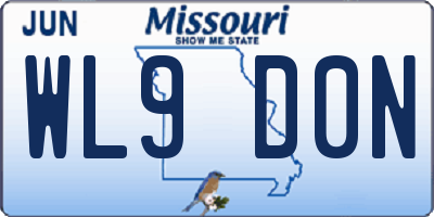 MO license plate WL9D0N