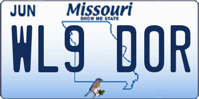 MO license plate WL9D0R
