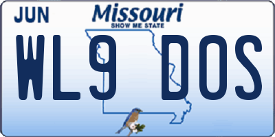 MO license plate WL9D0S