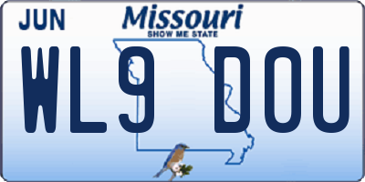 MO license plate WL9D0U