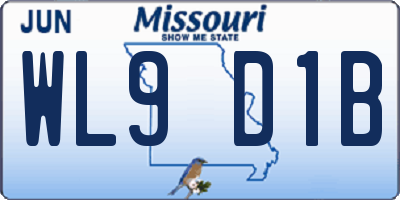 MO license plate WL9D1B