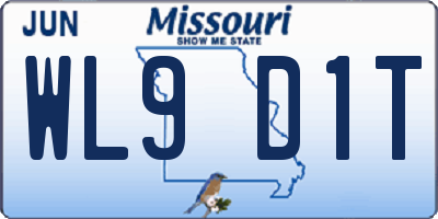 MO license plate WL9D1T