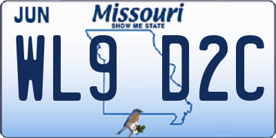 MO license plate WL9D2C