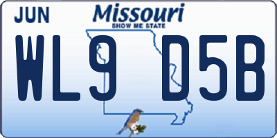 MO license plate WL9D5B
